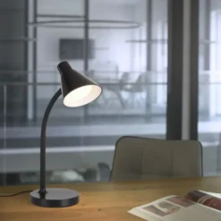 LED Tischleuchte schwarz mit Schalter flexible Schreibtischleuchte