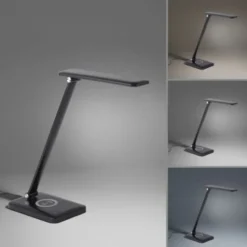 LED Tischleuchte, schwarz, QI-Ladefunktion, Touchdimmer, CCT