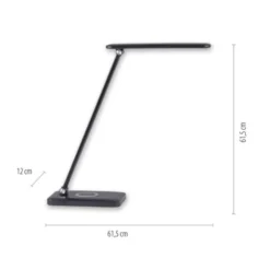 LED Tischleuchte, schwarz, QI-Ladefunktion, Touchdimmer, CCT