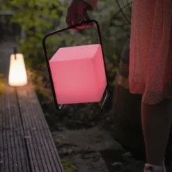 LED-Tischleuchte, schwarz, RGB, Akkuleuchte, IP44, inkl. USB-Kabel, Fernbedienung
