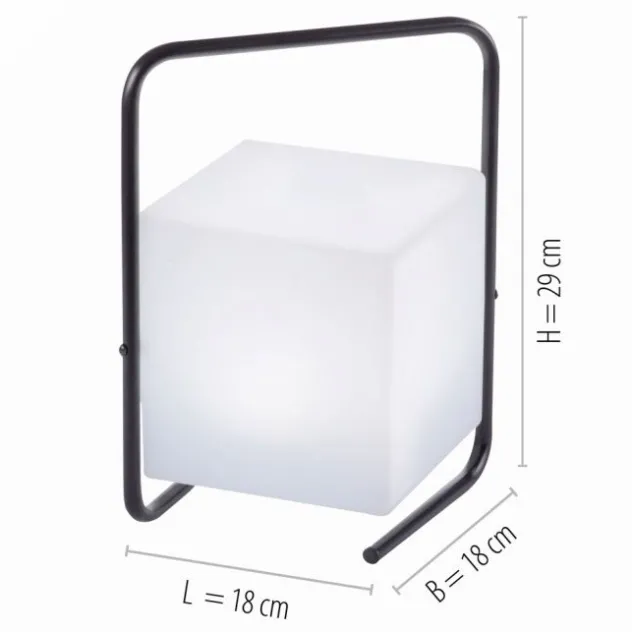 LED-Tischleuchte, schwarz, RGB, Akkuleuchte, IP44, inkl. USB-Kabel, Fernbedienung