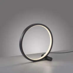 LED Tischleuchte schwarz ring minimalistisch Schnurschalter Beistellampe