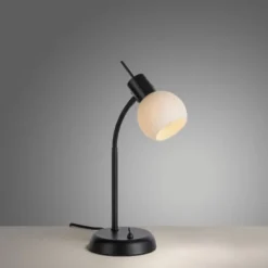 LED Tischleuchte schwarz Schalter flexibel verstellbar Beistelllampe