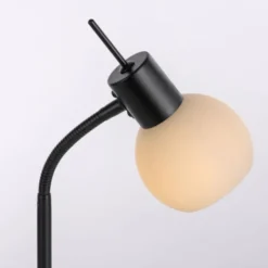 LED Tischleuchte schwarz Schalter flexibel verstellbar Beistelllampe