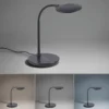LED-Tischleuchte, schwarz, stufenlos Dimmbar, CCT, inkl. Ladestation für Smartphone