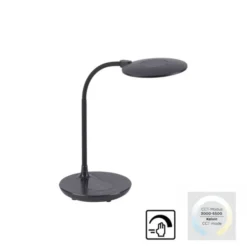 LED-Tischleuchte, schwarz, stufenlos Dimmbar, CCT, inkl. Ladestation für Smartphone