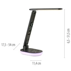 LED Tischleuchte schwarz Touchdimmer Ladefunktion Handy USB kabellos
