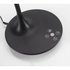 LED-Tischleuchte, schwarz, Touch-Dimmer, Lichtfarbsteuerung, modern