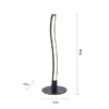 LED-Tischleuchte, schwarz, Wellenform, warmweiße Lichtfarbe, modern