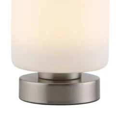 LED Tischleuchte silber farbig rund Touchdimmer zeitloses Design
