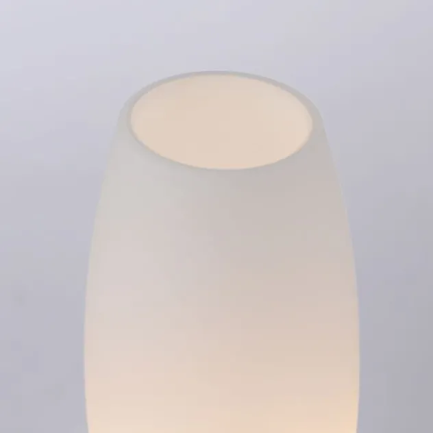 LED Tischleuchte silber Opalglas 3 Stufen Touchdimmer