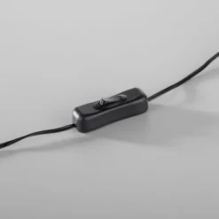 LED Tischleuchte silber ring minimalistisch Schnurschalter Beistellampe