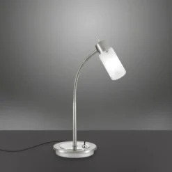 LED-Tischleuchte, stahl, inkl. Kippschalter, modern, inkl. Glasschirm