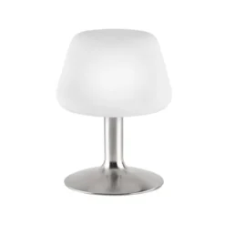 LED-Tischleuchte, Stahl, Opalglas, warmweißes Licht, dimmbar