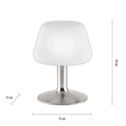 LED-Tischleuchte, Stahl, Opalglas, warmweißes Licht, dimmbar