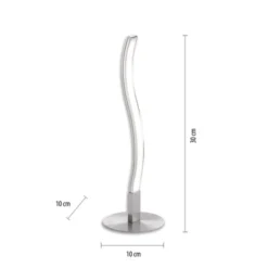 LED-Tischleuchte, stahl, Wellenform, modern, blendfrei, 30cm hoch