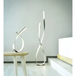 LED-Tischleuchte, 2 verdrehte Leuchtarme, inkl. Schnurdimmer, modern