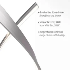 LED-Tischleuchte, 2 verdrehte Leuchtarme, inkl. Schnurdimmer, modern