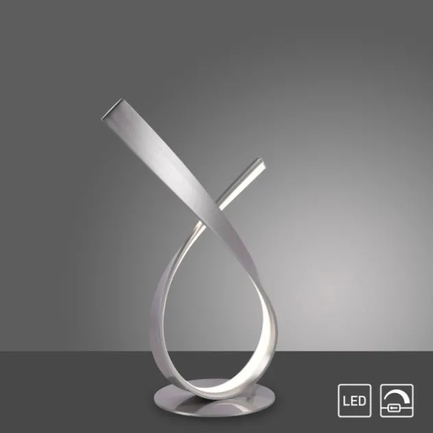 LED-Tischleuchte, 2 verdrehte Leuchtarme, inkl. Schnurdimmer, modern