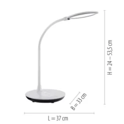 LED-Tischleuchte, weiß, Dimmbar, CCT, inkl. Ladestation für Smartphone