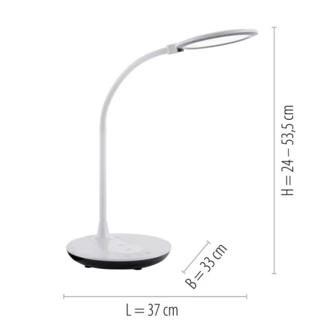 LED-Tischleuchte, weiß, Dimmbar, CCT, inkl. Ladestation für Smartphone