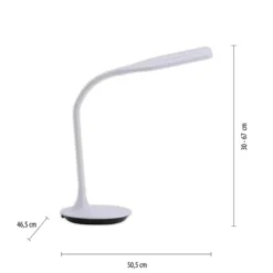LED-Tischleuchte, weiß, Flexarm, Lichtfarbsteuerung, dimmbar