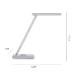 LED Tischleuchte, weiss, kabellose QI-Ladefunktion, Touchdimmer, CCT