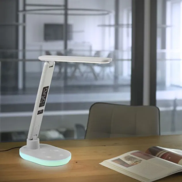 LED Tischleuchte weiß Touchdimmer Ladefunktion Handy USB kabellos