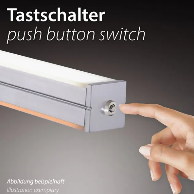 LED-Unterbauleuchte, Aluminium, warmweiße Lichtfarbe, inkl. Tastschalter