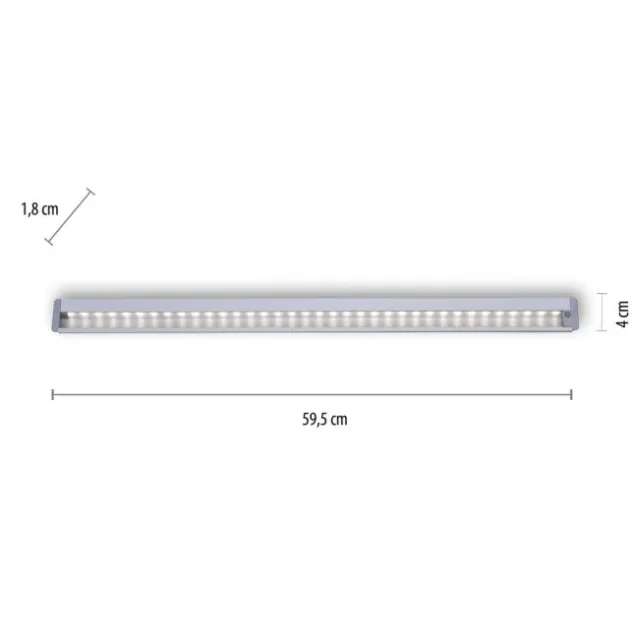 LED-Unterbauleuchte, Aluminium, warmweiße Lichtfarbe, inkl. Tastschalter