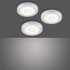 LED-Unterbauleuchten 3er Set, inkl.Anschlussleitung, silber