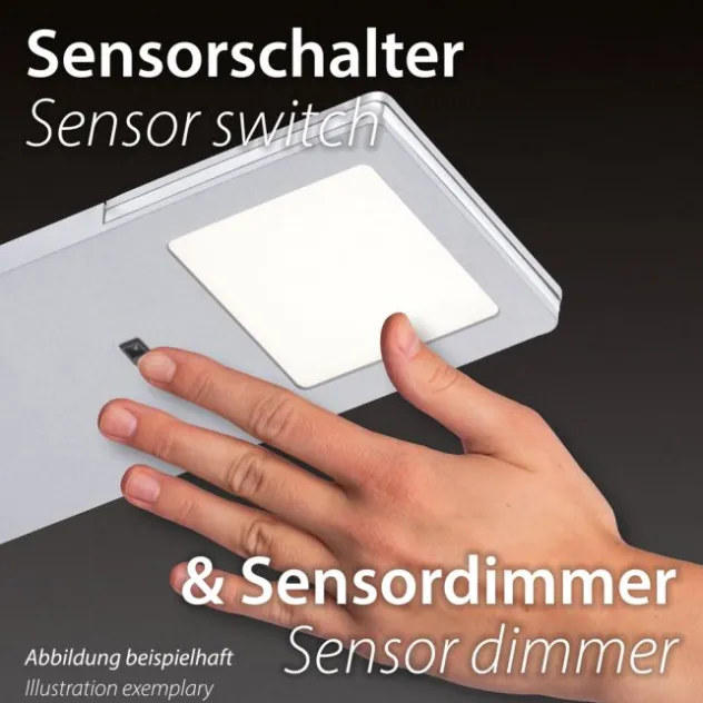 LED Unterbauleuchte, stahl, 3-flammig, keilförmig, modern