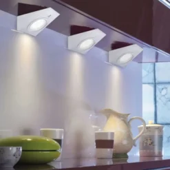 LED Unterbauleuchte, stahl, 3-flammig, keilförmig, modern