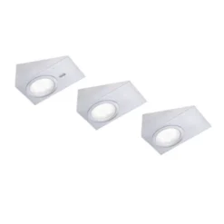 LED Unterbauleuchte, stahl, 3-flammig, keilförmig, modern