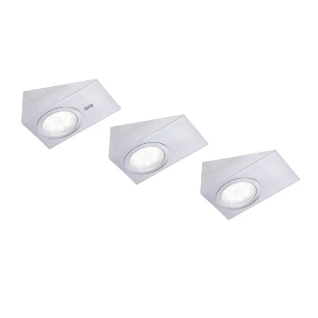 LED Unterbauleuchte, stahl, 3-flammig, keilförmig, modern