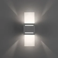 LED Wandlampe aluminium Lichtaustritt nach oben unten Treppenhauslampe
