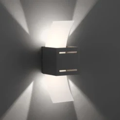 LED Wandlampe anthrazit Lichtaustritt nach oben unten Treppenhauslampe