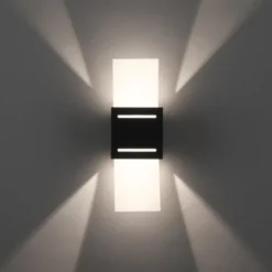 LED Wandlampe anthrazit Lichtaustritt nach oben unten Treppenhauslampe