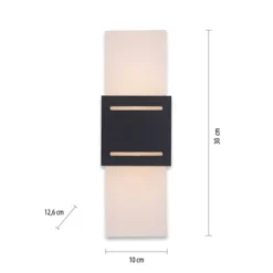 LED Wandlampe anthrazit Lichtaustritt nach oben unten Treppenhauslampe