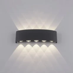LED Wandlampe 10 flammig anthrazit farbig Außenlampe Innenlampe dekorativ