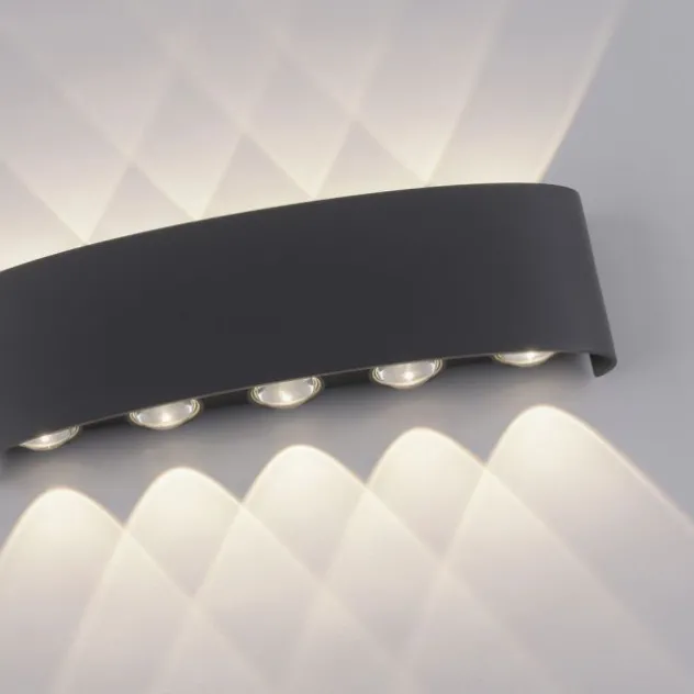 LED Wandlampe 10 flammig anthrazit farbig Außenlampe Innenlampe dekorativ