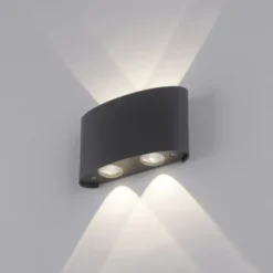 LED Wandlampe 4 flammig anthrazit farbig Außenlampe Innenlampe dekorativ