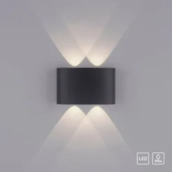 LED Wandlampe 4 flammig anthrazit farbig Außenlampe Innenlampe dekorativ