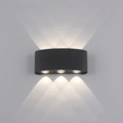LED Wandlampe 6 flammig anthrazit farbig Außenlampe Innenlampe dekorativ