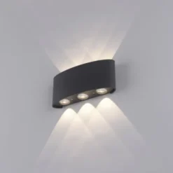 LED Wandlampe 6 flammig anthrazit farbig Außenlampe Innenlampe dekorativ