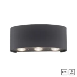 LED Wandlampe 6 flammig anthrazit farbig Außenlampe Innenlampe dekorativ