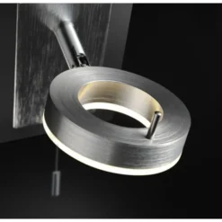 LED-Wandleuchte, aluminium-matt, IP44, Zugschalter, dreh und schwenkbar