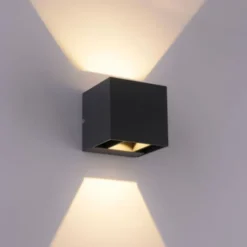 LED-Wandleuchte, anthrazit, IP 54, warmweiß, 3000 Kelvin, Abstrahlwinkel einstellbar