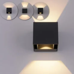 LED-Wandleuchte, anthrazit, IP 54, warmweiß, 3000 Kelvin, Abstrahlwinkel einstellbar