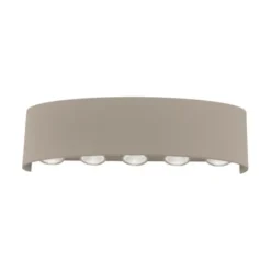 LED Wandleuchte CARLO, sandfarben, IP54, Lichtkegel nach oben und unten